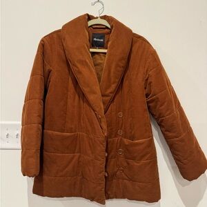 Madewell Quilted Corduroy Jacket Blazer Rust Brown Coat Women’s Size Small